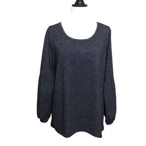 Absolutely Famous Gray Lantern Sleeve Top‎ XL